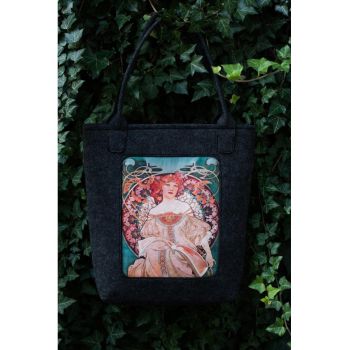 Geanta dama  Shopper - gri - dimensiuni One Size - cu fermoar si doua buzunare interioare