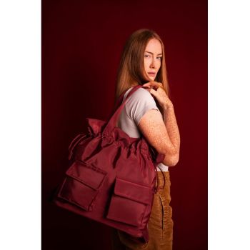 Geanta de dama  model Sadina - rosie - dimensiune unica - 2 in 1 - cu bretele pentru rucsac.