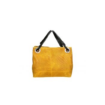 Geanta de piele cu aspect texturat