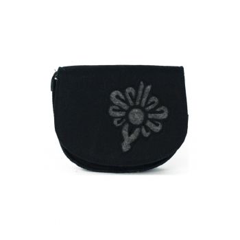 Geanta de umar  Mini Folk - neagra - dimensiune unica - cu inchidere magnetica - compartiment pentru telefon.