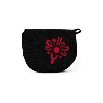 Geanta de umar  Mini Folk - neagra - dimensiune unica - cu inchidere magnetica - design goralski.