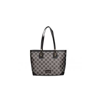 Geanta shopper cu imprimeu - Negru