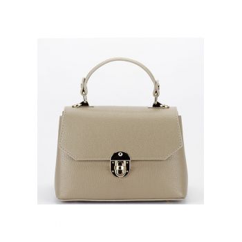 Geanta taupe din piele naturala 1736 131 17795