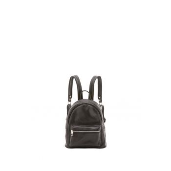 Rucsac de piele cu buzunar frontal