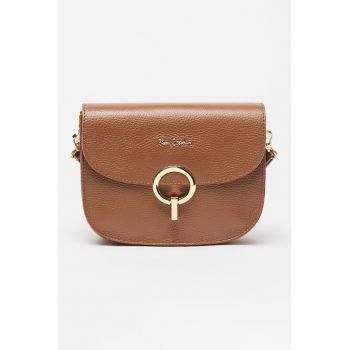 Geanta crossbody de piele cu clapa