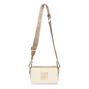 Geanta crossbody de piele saffiano sintetica cu monograma Brisa