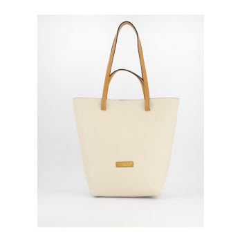 Geanta dama  Shopper piele naturala 36x40x14cm manere maro - 1 buzunar interior