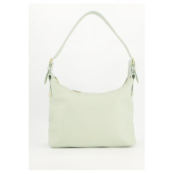 Geanta de umar -  model Shopper - piele naturala - verde - 37x26x12cm - 3 buzunare interioare - manere de 60cm
