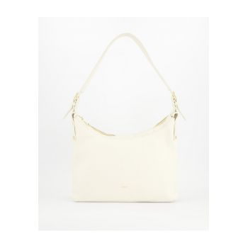 Geanta de umar -  piele naturala - alb - 26x37x12cm - 3 buzunare interioare