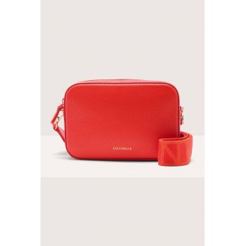 Geanta crossbody de piele cu bareta cu model logo Tebe