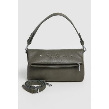 Geanta crossbody de piele ecologica cu logo in relief Joanna