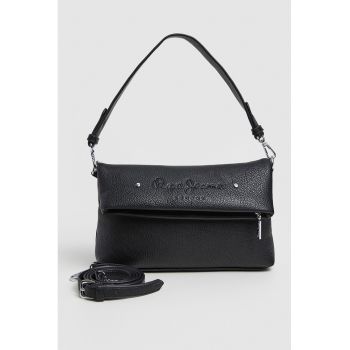 Geanta crossbody de piele ecologica cu logo in relief Joanna