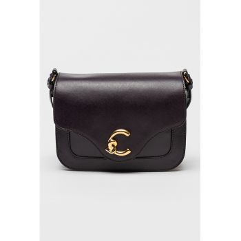 Geanta crossbody din piele cu clapa C-Me