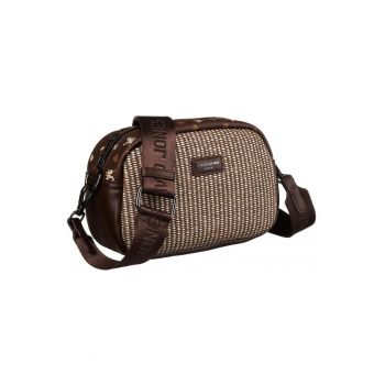 Geanta crossbody din piele ecologica -  maro - 14x22x8cm
