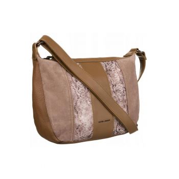 Geanta crossbody din piele ecologica -  maro - 21x29x9cm