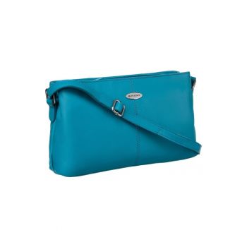 Geanta crossbody din piele naturala -  2 compartimente - culoare universala - 15x26x6.5cm