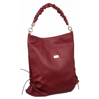 Geanta dama -  model Tote - neagra - din piele naturala - cu 3 compartimente