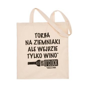 Geanta de umar bej - tip shopper - din bumbac - cu manere lungi - format A4