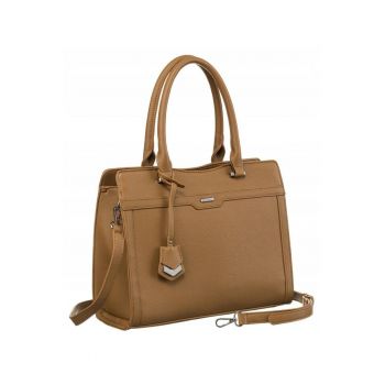 Geanta de umar pentru femei -  model Tote - bej - 26x33x12cm - cu manere si curea detasabila