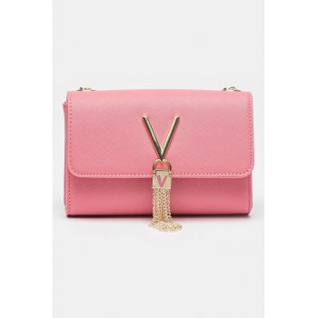 Geanta mica crossbody de piele ecologica cu aspect saffiano Divia
