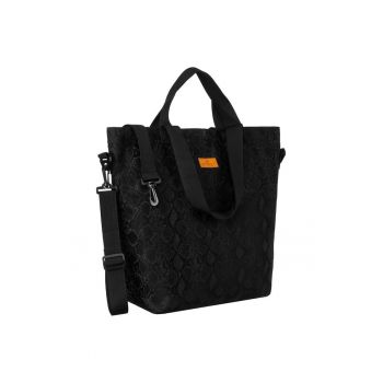 Geanta shopper neagra pentru femei -  cu manere reglabile si curea detasabila - dimensiuni mari