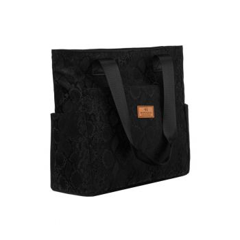 Geanta tote dama  neagra - 30x28x15cm - cu manere lungi - format A4