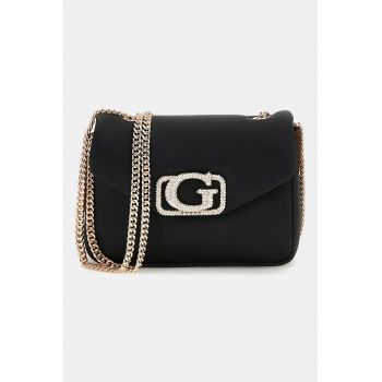Geanta crossbody cu logo din strasuri