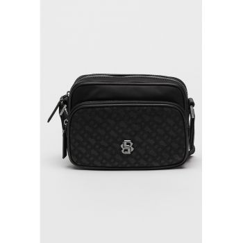 Geanta crossbody cu logo metalic