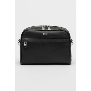 Geanta crossbody din piele cu fermoar