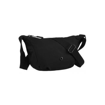 Geanta crossbody pentru femei -  polyester - neagra - 17x30x10cm