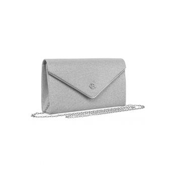 Geanta de umar argintie -  model Tote - material sintetic - 13x23x5cm