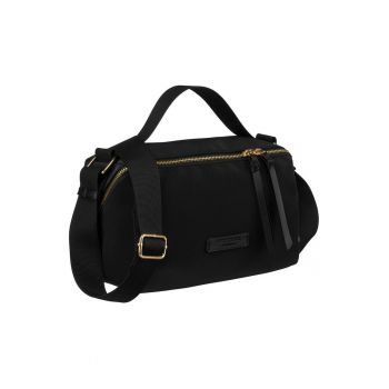 Geanta de umar pentru femei -  neagra - 3 buzunare - 14x26x15cm