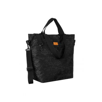 Geanta shopper neagra pentru femei -  cu manere reglabile si curea detasabila - dimensiuni mari
