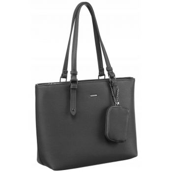 Geanta tote din piele ecologica -  gri - 29x40x12cm