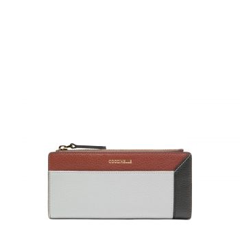 Loreen slim wallet snow + cognac + noir
