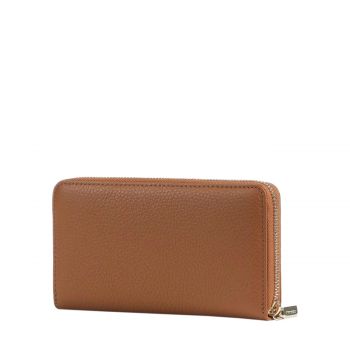 Metallic soft large zip around wallet cuir