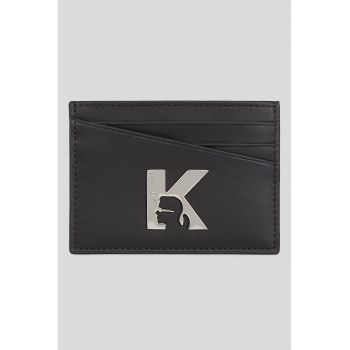 Portcart de piele cu logo metalic