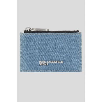 Portofel de denim cu fermoar