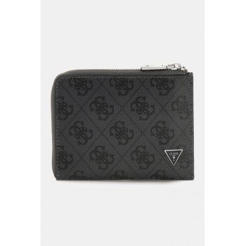 Portofel din piele cu model monograma