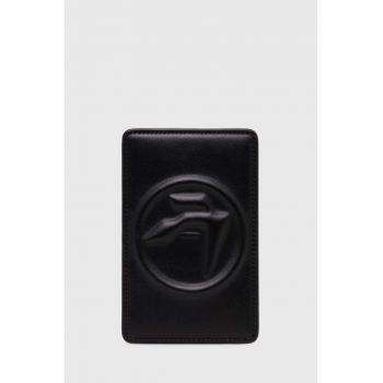 AMBUSH carcasa din piele Amblem Card Case culoarea negru, BMND009S24LEA