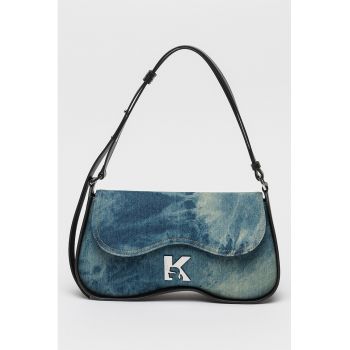 Geanta crossbody cu model tie-dye cu clapa