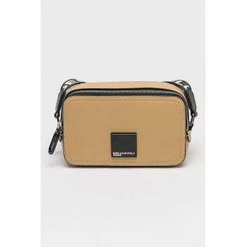 Geanta crossbody de piele ecologica cu bareta logo