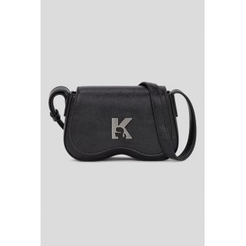 Geanta crossbody de piele ecologica cu monograma metalica