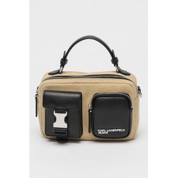 Geanta crossbody din material textil cu bareta cu model logo