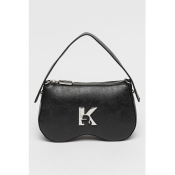 Geanta crossbody din piele ecologica cu detaliu monograma metalica