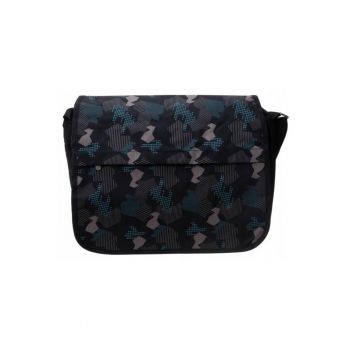 Geanta crossbody  neagra - poliester - pentru laptop 14