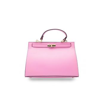 Geanta dama din piele naturala fucsia Chantes