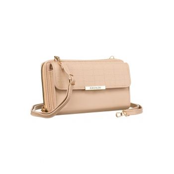 Geanta de dama -  etui - bej - compacta - cu manere detasabile
