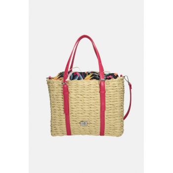 Geanta de plaja impletita  cu Hartie - 22X29X11