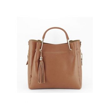Geanta din piele naturala Ariana 123 - 33x30x13 cm - Camel 14146